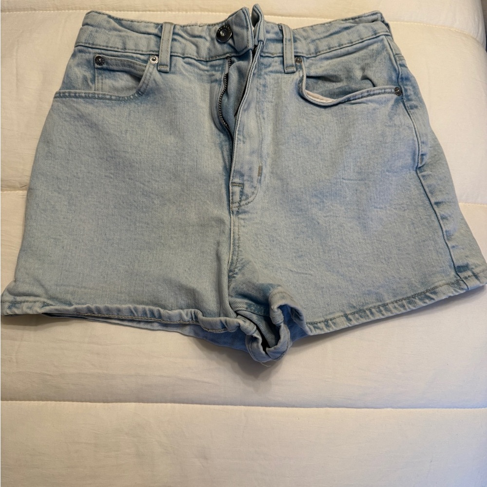 Ted Baker London Light Blue High-Rise Denim Shorts